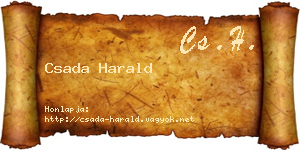 Csada Harald névjegykártya